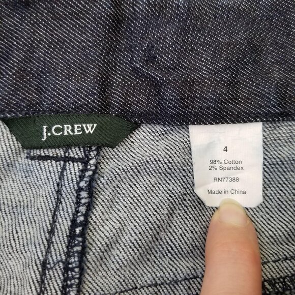 J Crew 4 Blue Jean Denim Pencil Skirt 94850 Back Slit Y2K Comfort Summer - Picture 5 of 6